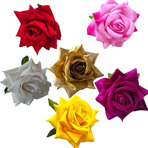 LYF5STAR Artificial Mix Colours Rose Juda Hair pin - Pack of 6 | Handmade Rose Juda Pin, Elegant Mix Colours Bridal Hairpin |Stylish Hair Accessories For Girls and Women | Pack of 6 - Image 2