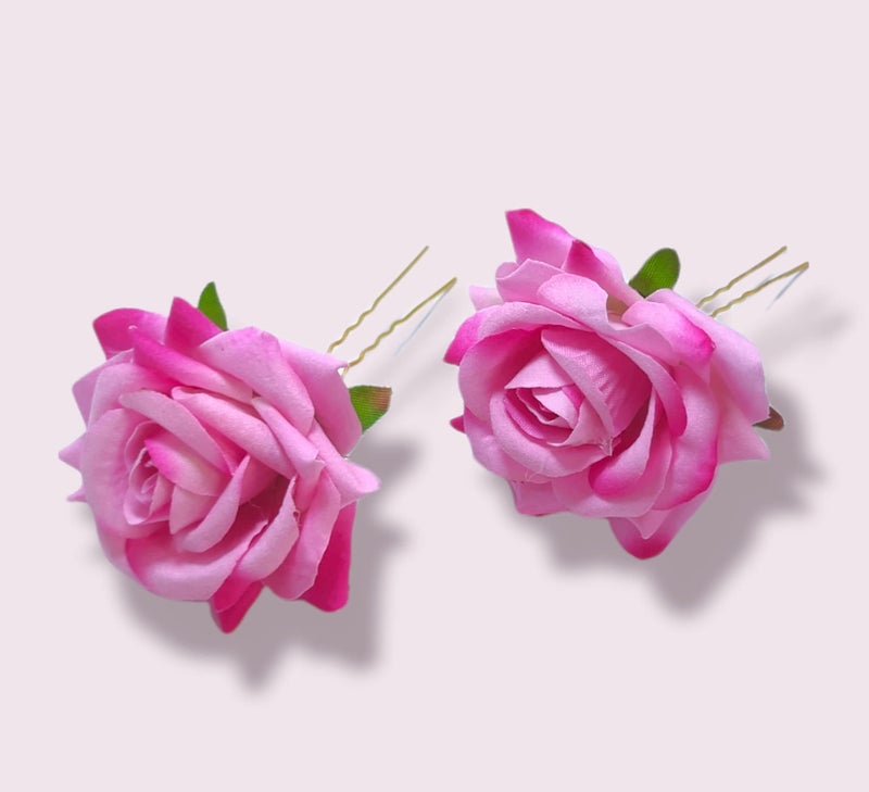 LYF5STAR Artificial Mix Colours Rose Juda Hair pin - Pack of 6 | Handmade Rose Juda Pin, Elegant Mix Colours Bridal Hairpin |Stylish Hair Accessories For Girls and Women | Pack of 6 - Image 4