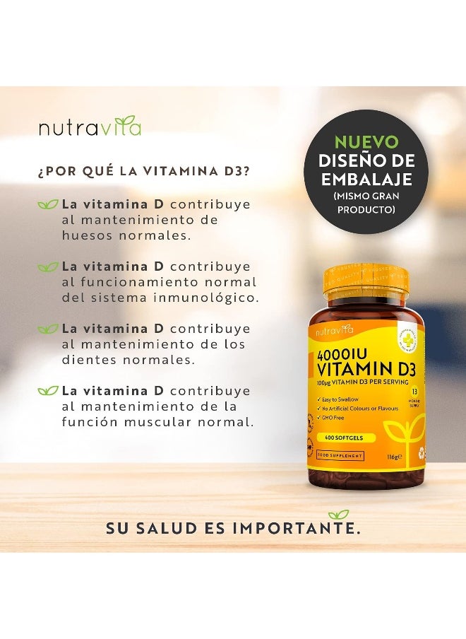 Nutravita - Nutravita Vitamin D 4000 IU - 400 Softgels - Image 1