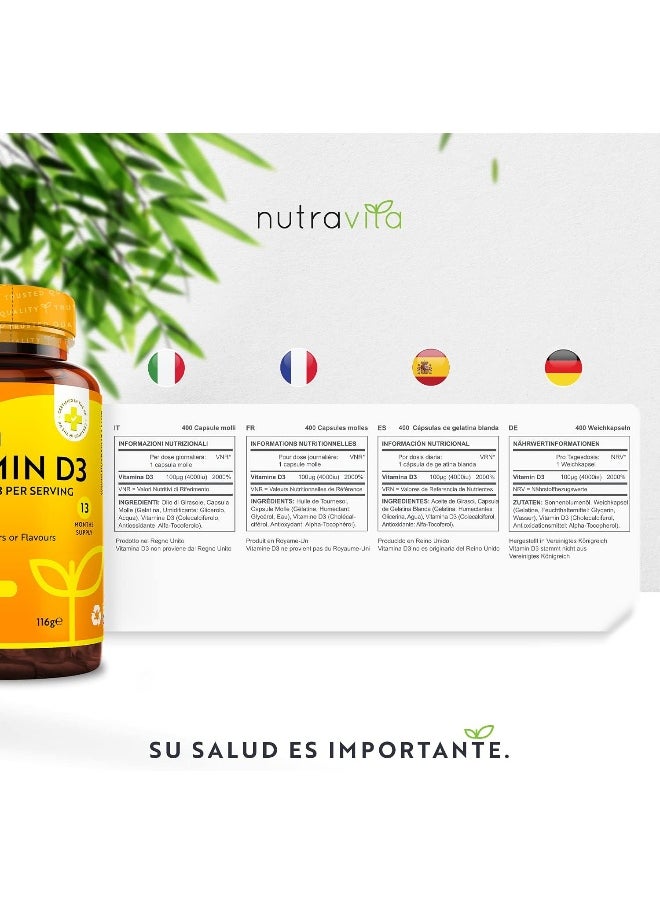 Nutravita - Nutravita Vitamin D 4000 IU - 400 Softgels - Image 1