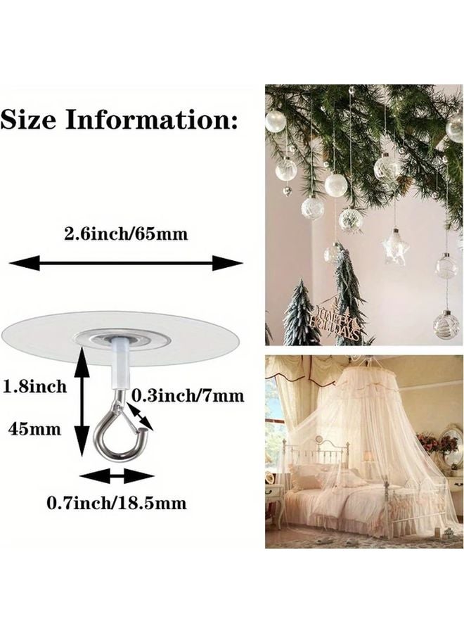 3pcs Heavy Duty Adhesive Ceiling Hooks Easy Install For Hanging Lights Plants Decorations - Image 3