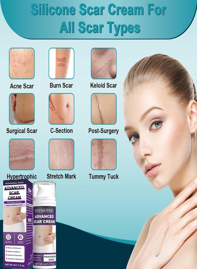 BWDETY Silicone Scar Gel,Scar Removal Cream,Advanced Scar Gel,Keloid Bump Removal,Scar Cream for Surgical Scars,Stretch Mark,C-Section,Old and New Scars (1pcs-b - Image 2