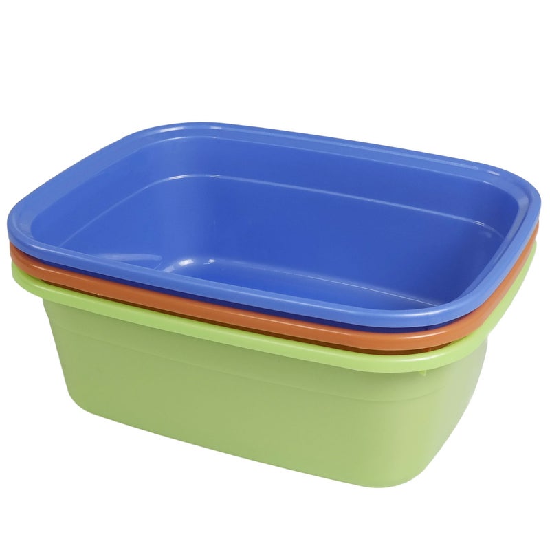 Nicesh 14 Quart Plastic NonSlip Dish Basin Pan 3Pack