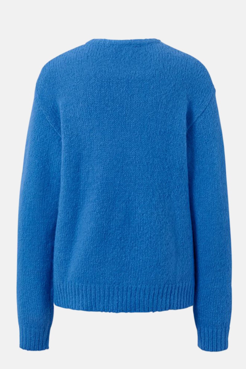 Tchibo Women Crew Neck Textured Sweater, Blue - Image 3