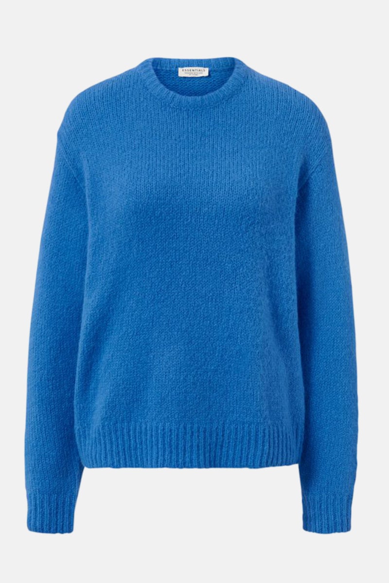 Tchibo Women Crew Neck Textured Sweater, Blue - Image 2