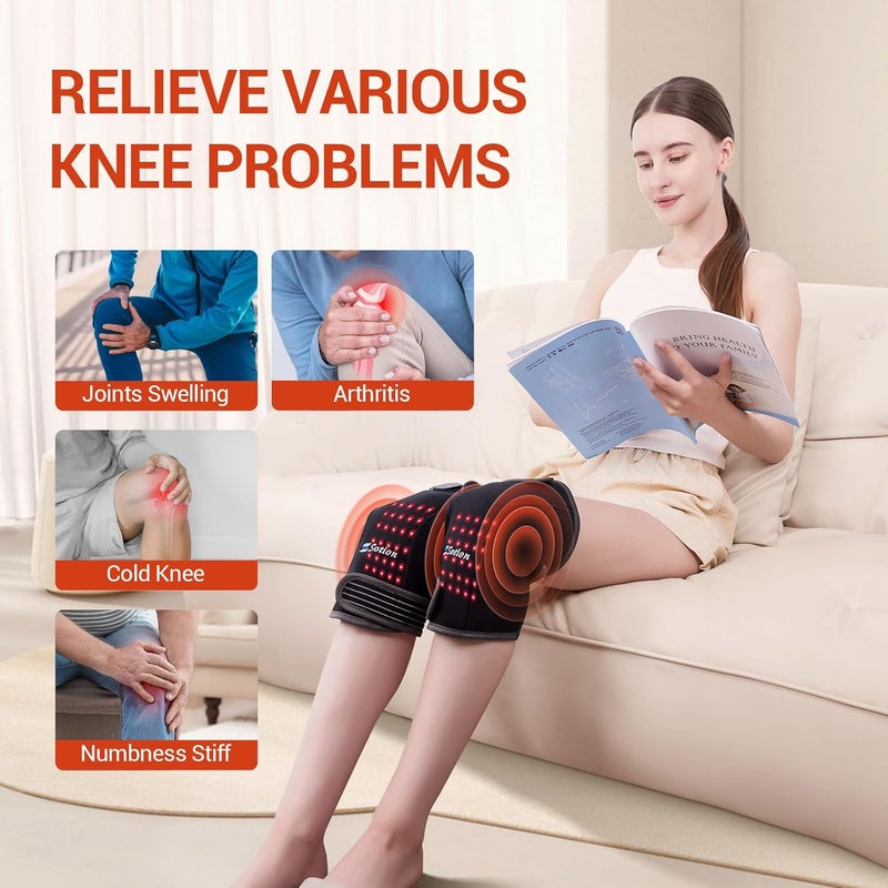 Sotion Red Light Therapy  Vibration Massage Knee Brace 660nm850nm Red Light Therapy Heated Device for KneeJointElbowShoulder Pain Relief Faster Recovery Infrared Light Therapy for Faster Recovery  Great for Athletes  Beyond - Image 5