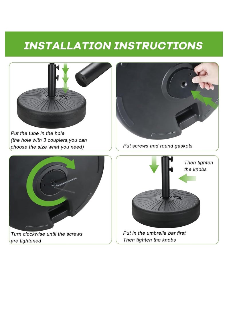 TRASSLE Outdoor Patio Umbrella Base for Yard UPF 50+ Cantilever Crank Lift Umbrellas .Corner arc design, Compression Resistance, Aging Resistance. 32.5KG after Water Injection  - Image 2