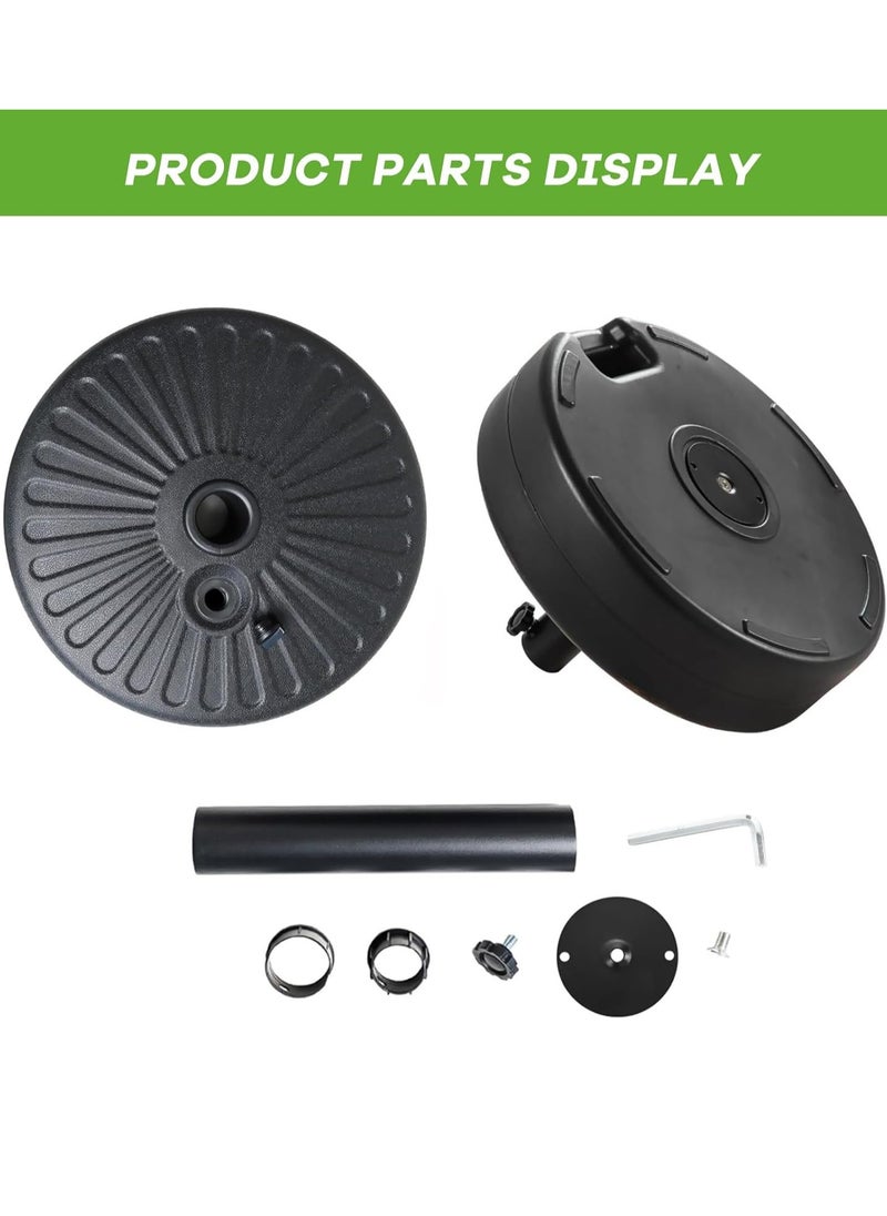 TRASSLE Outdoor Patio Umbrella Base for Yard UPF 50+ Cantilever Crank Lift Umbrellas .Corner arc design, Compression Resistance, Aging Resistance. 32.5KG after Water Injection  - Image 3
