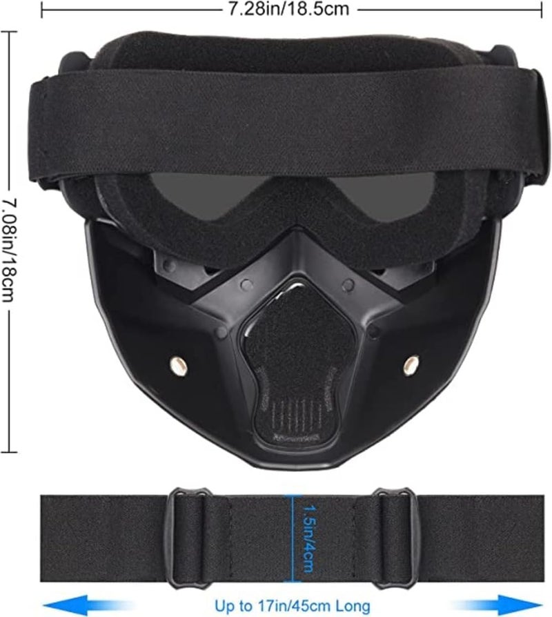 TEKCOOL Face Mask for Bikers in Riding UV Protected Full Face Mask Balaclava for Men Black Mask for Bike Riding & Cycling, Full Face Helmet Mask for Men (Goggle Glass (Pack of 2)) - Image 3