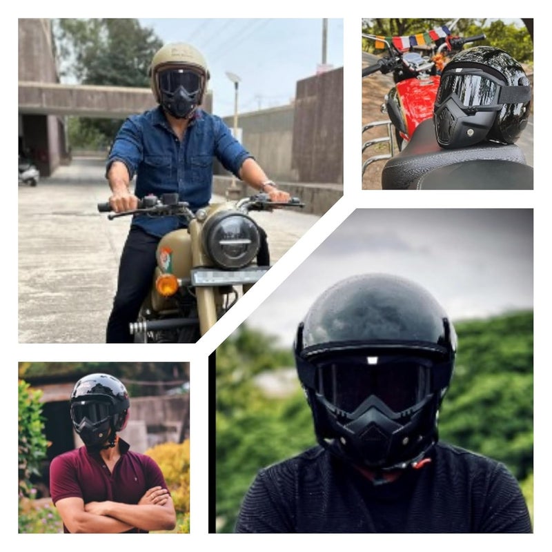 TEKCOOL Face Mask for Bikers in Riding UV Protected Full Face Mask Balaclava for Men Black Mask for Bike Riding & Cycling, Full Face Helmet Mask for Men (Goggle Glass (Pack of 2)) - Image 2