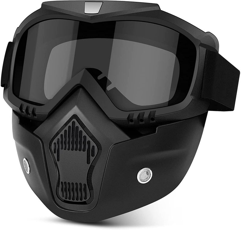 TEKCOOL Face Mask for Bikers in Riding UV Protected Full Face Mask Balaclava for Men Black Mask for Bike Riding & Cycling, Full Face Helmet Mask for Men (Goggle Glass (Pack of 2)) - Image 1