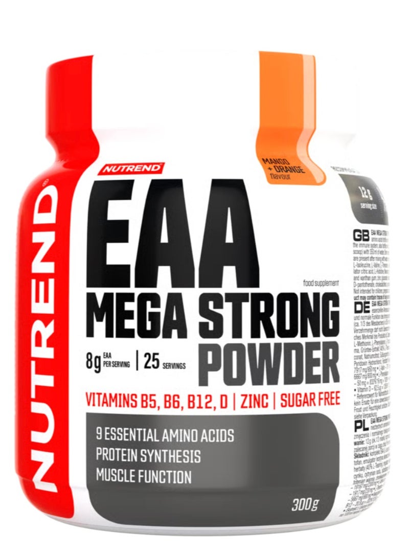 نوتريند مسحوق ميجا سترونج من إي إيه إيه، 300 غرام، بنكهة المانجو والبرتقال