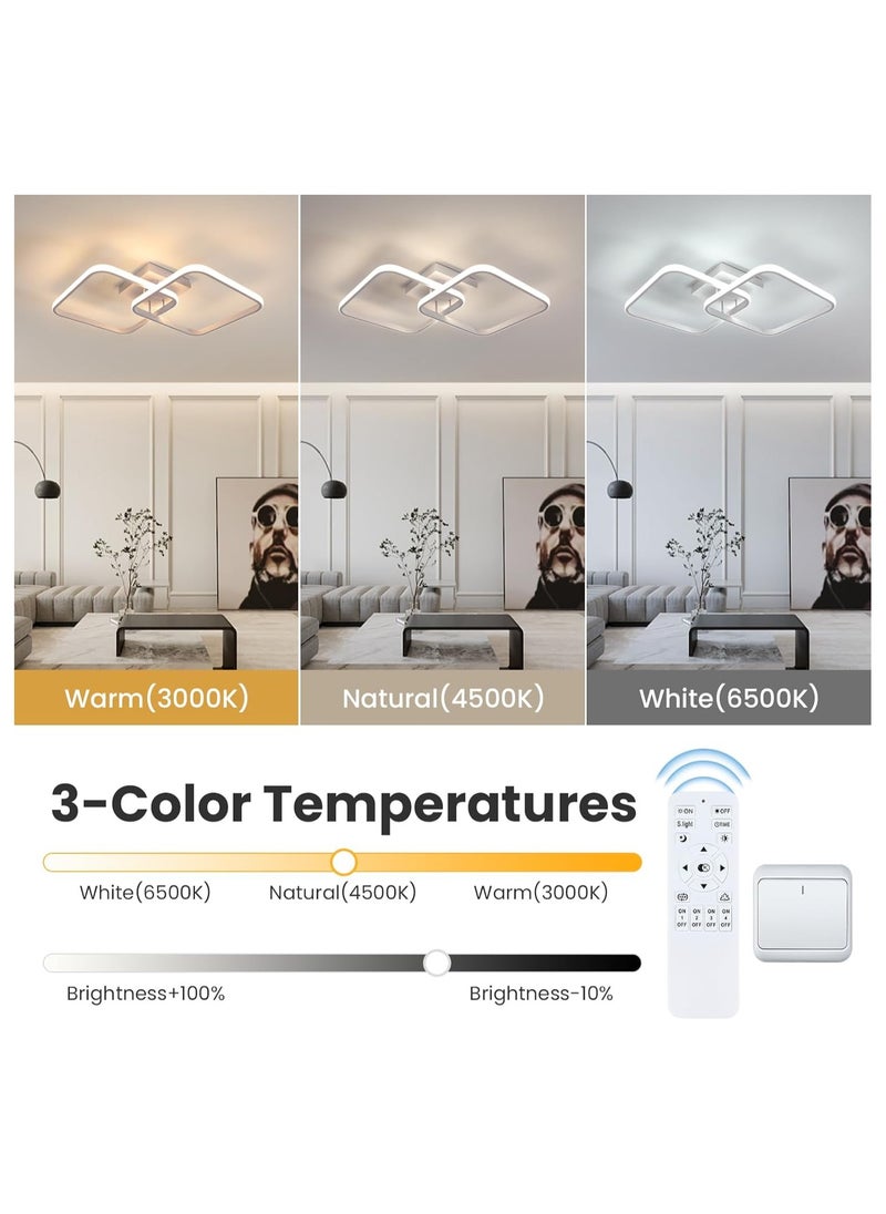 Goeco - Square LED Ceiling Light Dimmable Acrylic Square Shape 3000-6000K - Image 1