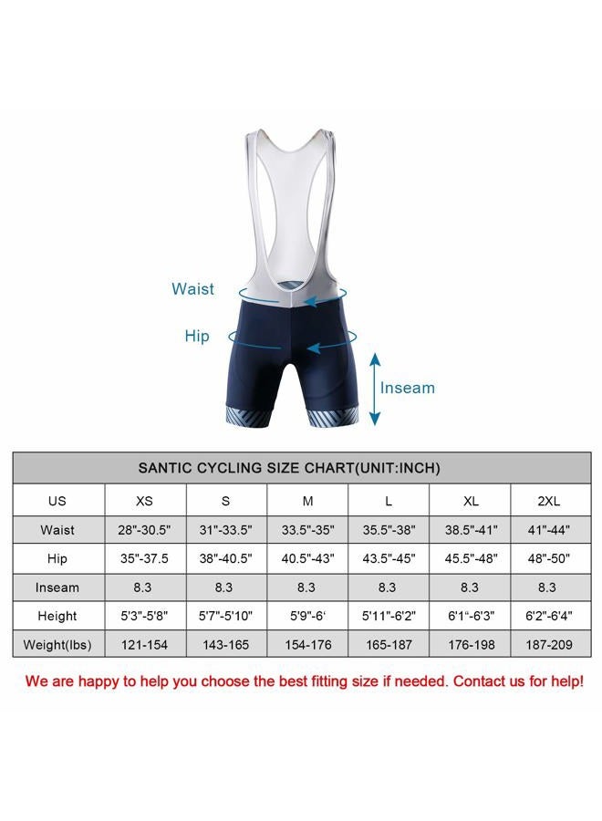 Santic Mens Cycling Bib Shorts Padded Cycle Bib Tights Mens Padded Biking Shorts Breathable Lightweight Navy XXL - Image 4