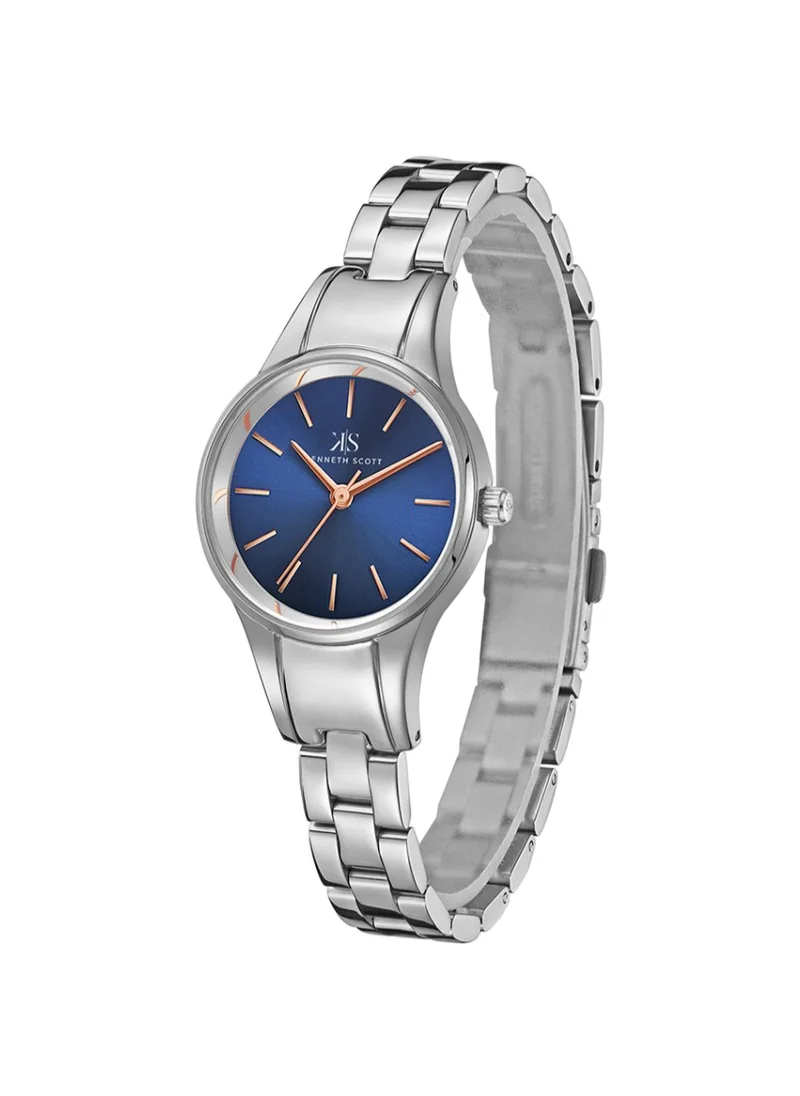 KENNETH SCOTT Kenneth Scott K22517-SBSN Women's Analog Display Watch & Stainless Steel Strap Silver