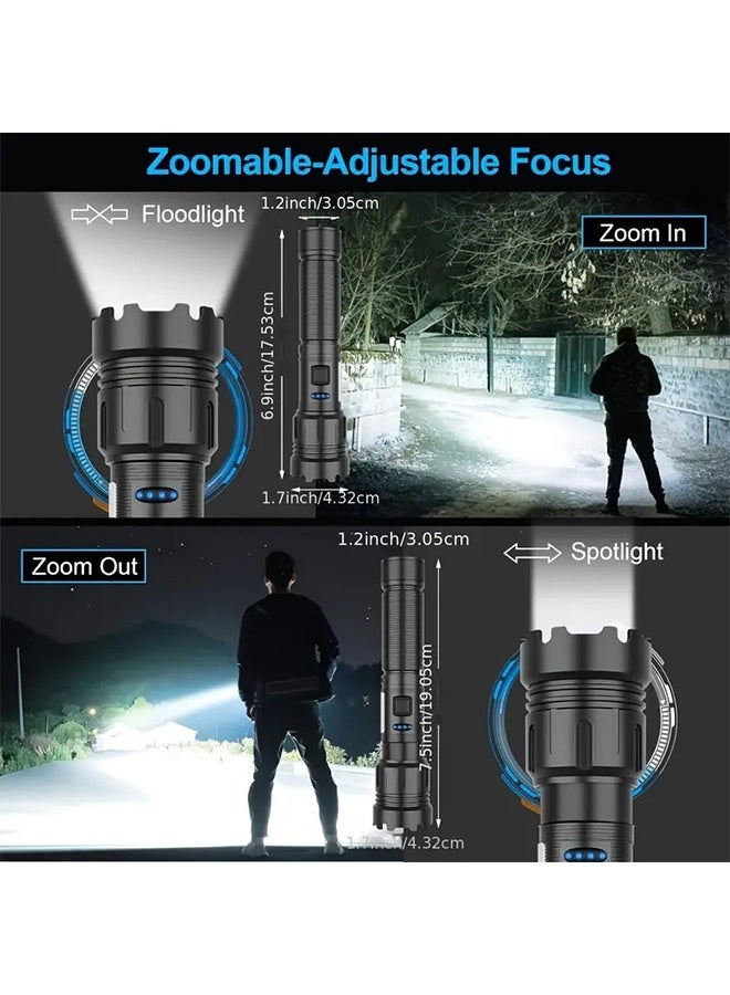 HAVEN 10000 Lumen High Power Waterproof Flashlight Lamp Ultra Bright 7 Mode, USB C Charging Warning Flash Light Mobile Phone Emergency Power Bank, Perfect for Camping, Hiking & Emergencies - Image 3