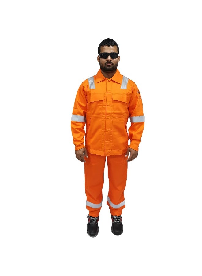 TAHA FR Pyrovatex 2-Piece Suit –Flame-Resistant Workwear for High-Heat Environments, Orange | Size -2XL  - Image 2