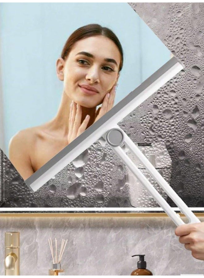 Rotating  Silicone Window Squeegee – Double Line T-Shaped Glass Cleaner with Soft Rubber for Bathroom, Car, and Home Windows - Image 2
