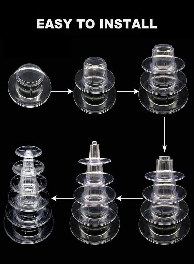 kithing 6 Tiers Macaroon Tower Stand, Round Macaron Tower Cake Display Rack Plastic Cupcake Stand Macarons Desserts Serving Tray for Birthday Wedding Party Decor - Image 4