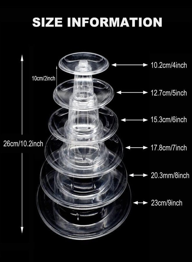 kithing 6 Tiers Macaroon Tower Stand, Round Macaron Tower Cake Display Rack Plastic Cupcake Stand Macarons Desserts Serving Tray for Birthday Wedding Party Decor - Image 3
