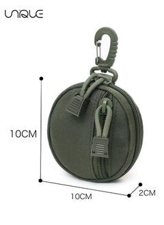 Unique 2Pcs Round Storage Bag, Upgraded EDC Pouches Military Gear, Tactical Bag Case as Coin Purse Keychain, Case Wallet, Wireless Headset Pack - Green  - Image 2