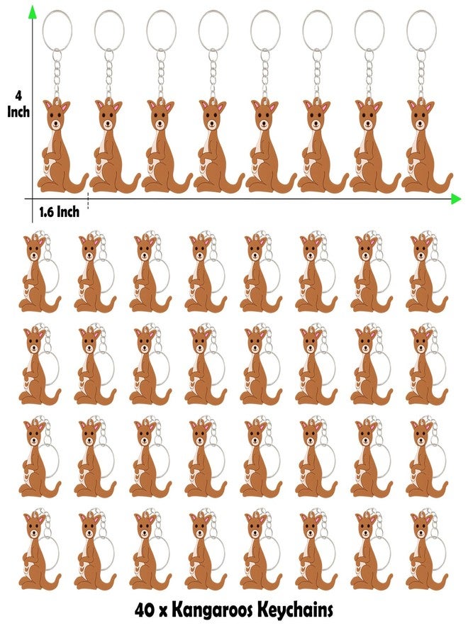 CiciBear 40 Pack Keychains Party Favors for Kangaroo Birthday Baby Shower Woodland Animals Party, Goodie Bag Stuffer, Kids Birthday, Carnival Rewards - Image 2