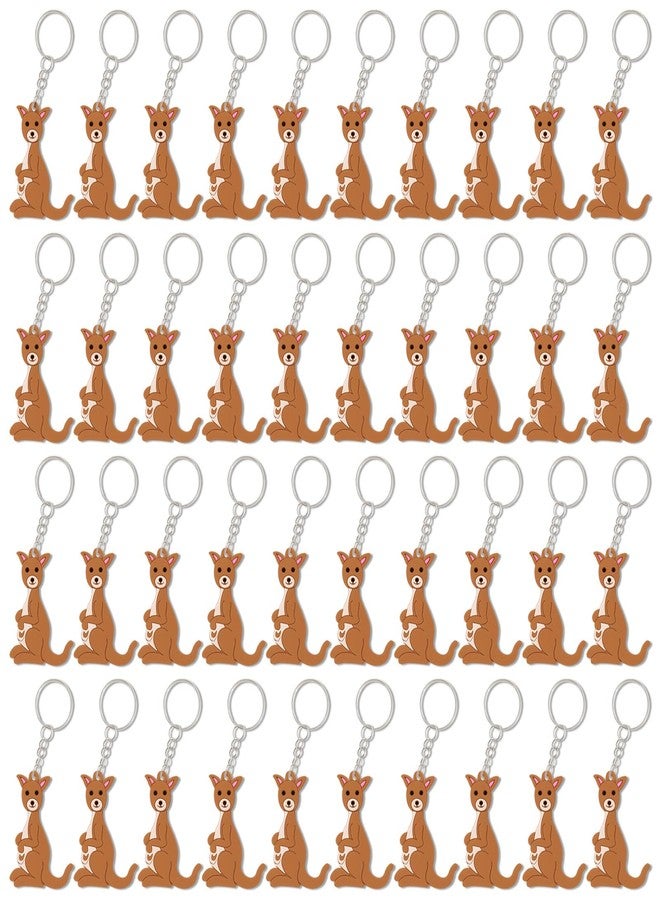 CiciBear 40 Pack Keychains Party Favors for Kangaroo Birthday Baby Shower Woodland Animals Party, Goodie Bag Stuffer, Kids Birthday, Carnival Rewards - Image 1