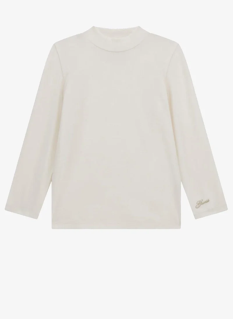 جس تيشيرت للأطفال بياقة دائرية وشعار مطبوع