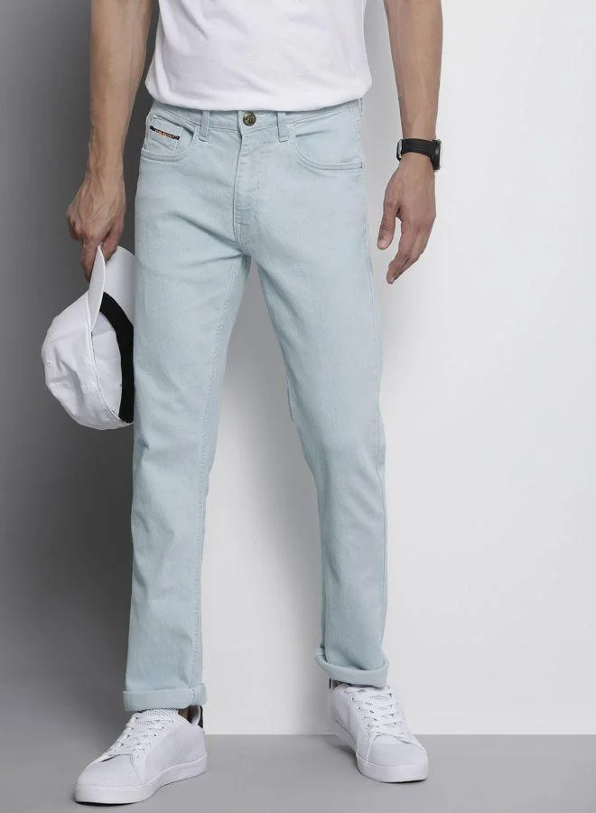 Men Slim Straight Fit Solid Mid-Rise Stretchable Jeans
