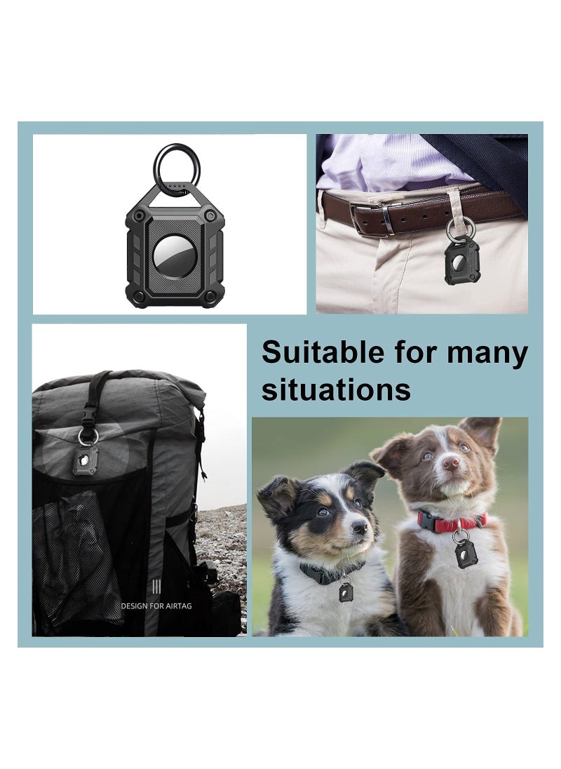 Generic - 2 Pack AirTag Holder for Apple Airtags, Smart AirTag Case Cover Protective Keyring Pendants TPU Fall Scratch-Resistant Airtags Tracker Cover for keys Luggage Bags Dog Cat Collar - Image 1