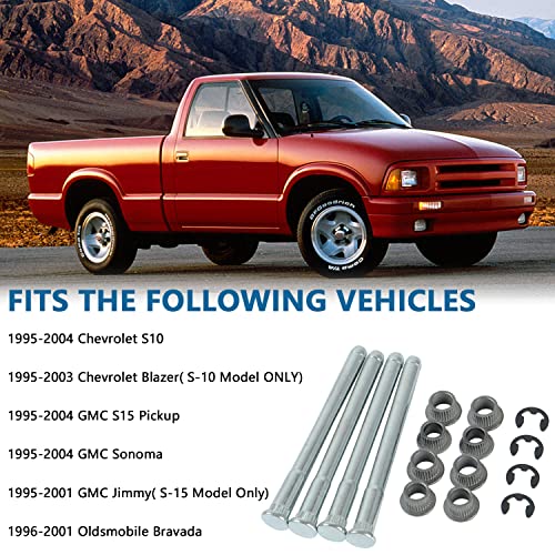 VKVXCLON Door Hinge Pin and Bushing Repair Kits Compatible with Chevy S10 GMC S10 Pickup Blazer GMC S15 Pickup 1994-2004 Sonoma Jimmy Oldsmobile Bravada Door Hinge Repair Set 4 Pins 2 Door - Image 5