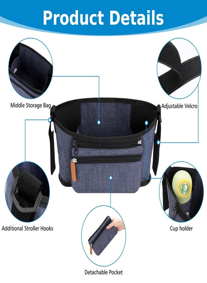 Accmor Universal Stroller Organizer with Detachable Phone Bag, Stroller Bag Caddy Organizer Stroller Accessories for Uppababy, Baby Jogger, Nuna, Doona, Britax Strollers - Image 4
