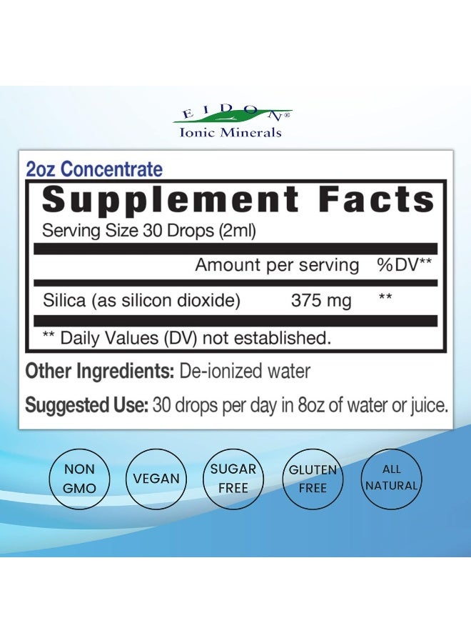 Eidon Ionic Minerals Eidon Mineral Supplements, Ionic Minerals, Silica, Liquid Concentrate, 2 oz (60 ml) - Image 2