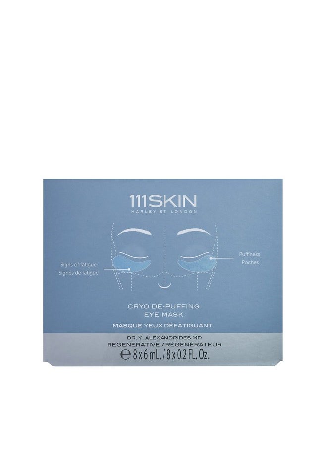 111SKIN 111SKIN Cryo De-Puffing Eye Mask, Hydrating Under Eye Patches for Puffy Eyes & Dark Circles with Seaweed Extract, Vit E & Peptide Complex, Nourishing Formula for Fine Lines & Puffiness, 8 Pairs, Blue  - Image 1