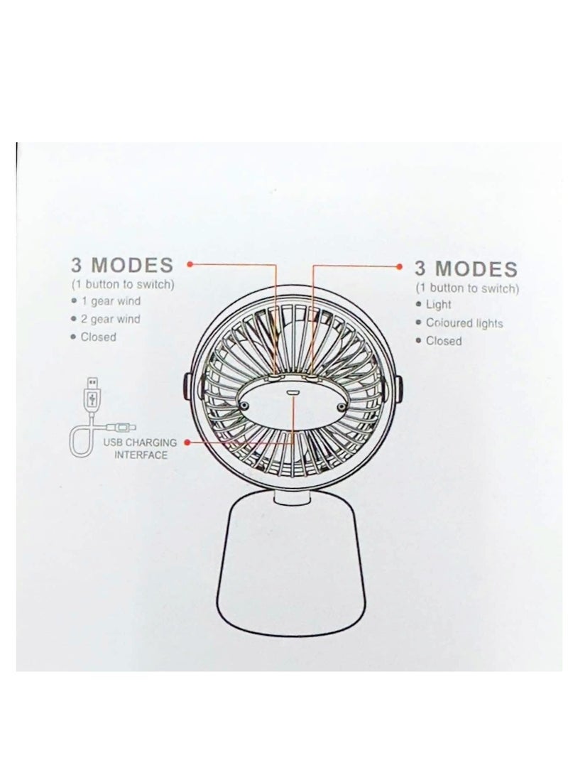 ECVV Portable Mini Table Fan with Storage function and Random DIY Stickter, 2 Speed Mode, Desktop Fan Electric Fan Air Cooler Portable Fan for Home Student Dormitory and Office Fan, | Random Color | - Image 4