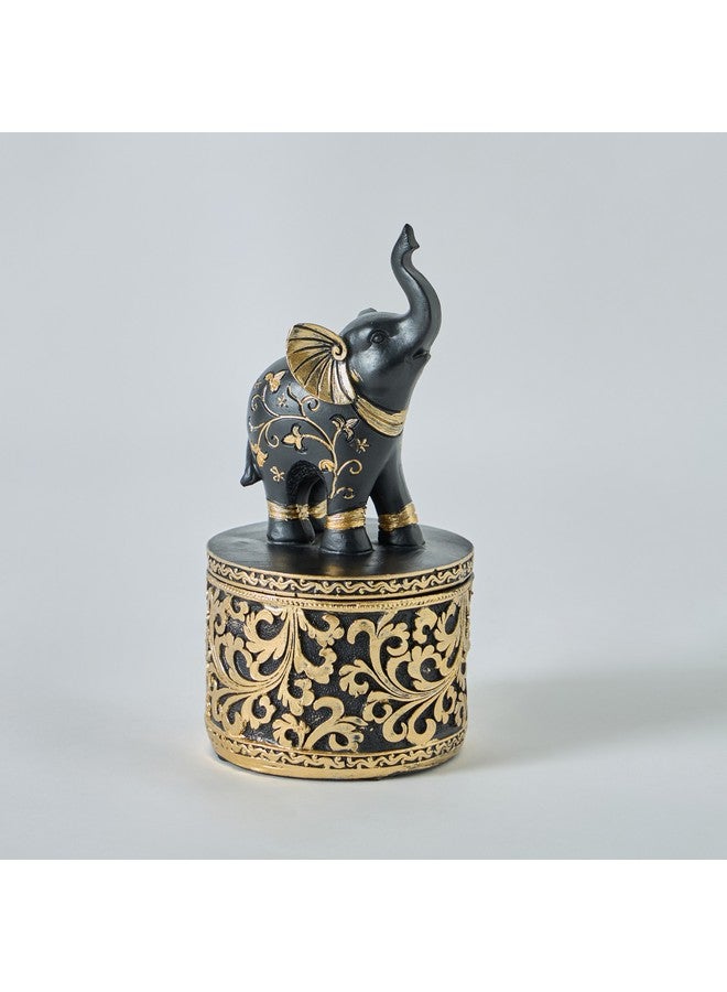 Home Box Marcel Polyresin Elephant Decorative Jar 9 x 9 x 18.5 cm  - Image 5