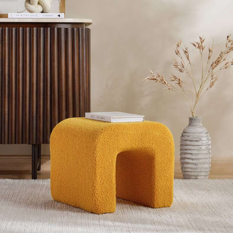 Pan Home Teddy Stool Upholstered - Yellow
