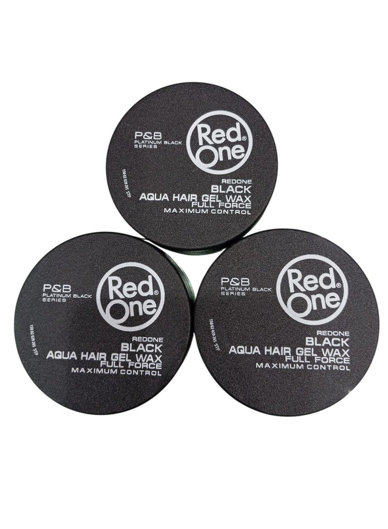 Red One Black Hair Wax: Strong Hold & Natural Shine, 50ml x3 - Image 1