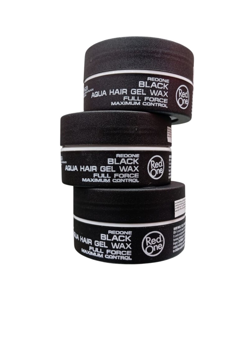 Red One Black Hair Wax: Strong Hold & Natural Shine, 50ml x3 - Image 2