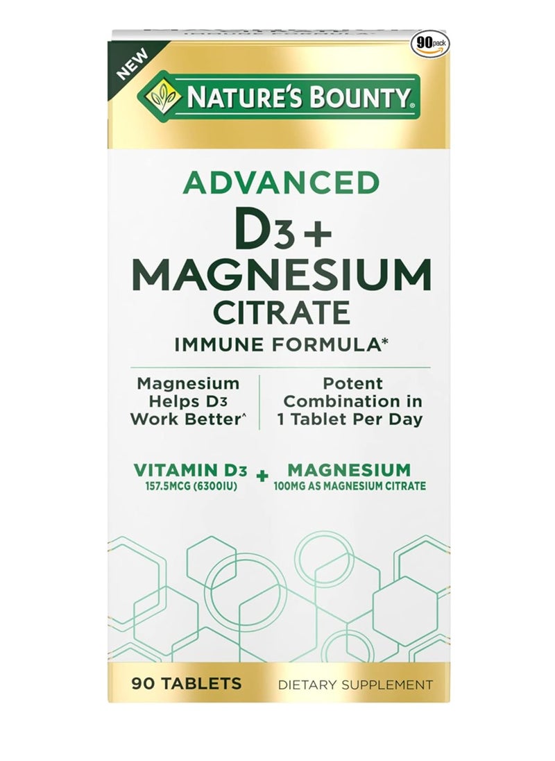 NATURE'S BOUNTY - Advanced Vitamin D3 with Magnesium Citrate Immune Formula 90 Tablets - Image 1