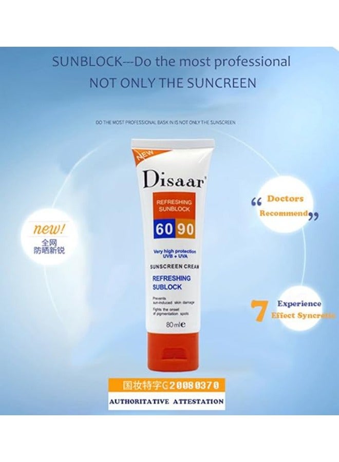 ديسار كريم ديسار المنعش للوقاية من الشمس بعامل حماية من أشعة الشمس فوق البنفسجية أ 90 وعامل حماية من أشعة الشمس فوق البنفسجية ب 60 ، 80 مل - Image 2