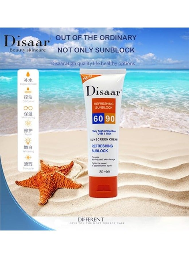 ديسار كريم ديسار المنعش للوقاية من الشمس بعامل حماية من أشعة الشمس فوق البنفسجية أ 90 وعامل حماية من أشعة الشمس فوق البنفسجية ب 60 ، 80 مل - Image 5