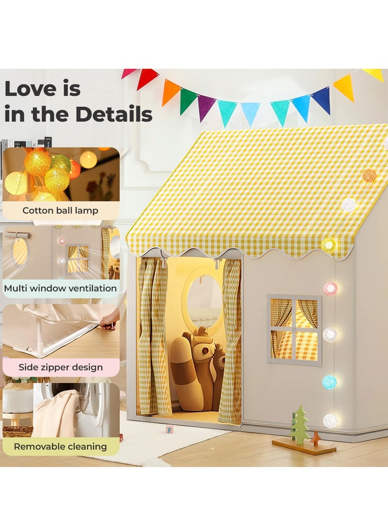 TMOHRA Large Kids Tent Playhouse Indoor Outdoor with LED Lights Kids Toddler Play Tent,Outdoor Playhouse Tent for Baby Princess Castle Tent,Kids Indoor Play Room Toys for Boys Girls 3-10 Years Old - Image 2