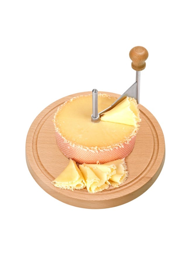 Wooden Cheese Curler, 8.5 Inches Cheese Cutter Stainless Steel Cheese Shaver for Cheese Wheel  Chocolate, Manual Cheese Slicer Kit, Suitable for Home, Restaurants, Cafes, and Dessert Shops - Image 1