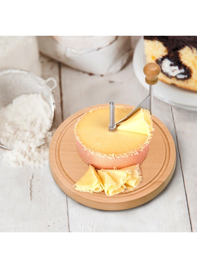 Wooden Cheese Curler, 8.5 Inches Cheese Cutter Stainless Steel Cheese Shaver for Cheese Wheel  Chocolate, Manual Cheese Slicer Kit, Suitable for Home, Restaurants, Cafes, and Dessert Shops - Image 5