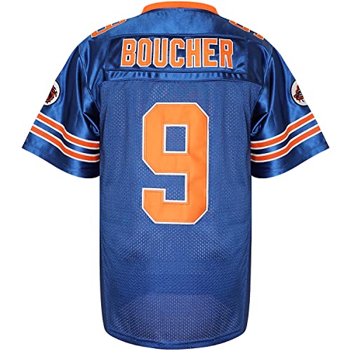 Phoneutrix Bobby Boucher #9 The Waterboy Adam Sandler Movie Mud Dogs Bourbon Bowl Football Jersey (Blue, X-Large) - Image 2