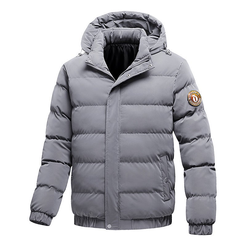 Foreign Trade Fashion Hooded Cotton-padded Clothes Mens Winter New Winter Coat Thickened Warm Fashionable Loose Cotton-padded Jacket Shallow army