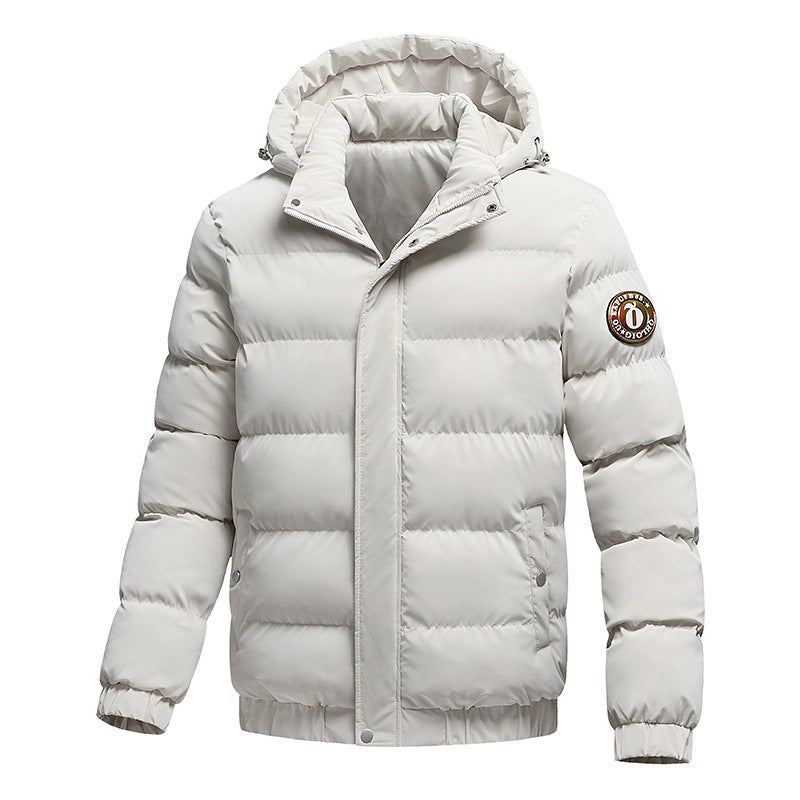 Foreign Trade Fashion Hooded Cotton-padded Clothes Mens Winter New Winter Coat Thickened Warm Fashionable Loose Cotton-padded Jacket Shallow army