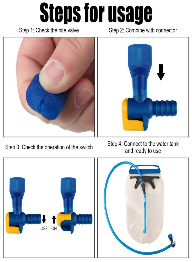 Skylety 8 Pieces Bite Valve Replacement Silicone Mouthpieces for Most Brands with 2 Pieces Shut Off Valve and Tube O Ring for Hydration Pack Bladder (Green, Orange, Blue, Purple) - Image 5