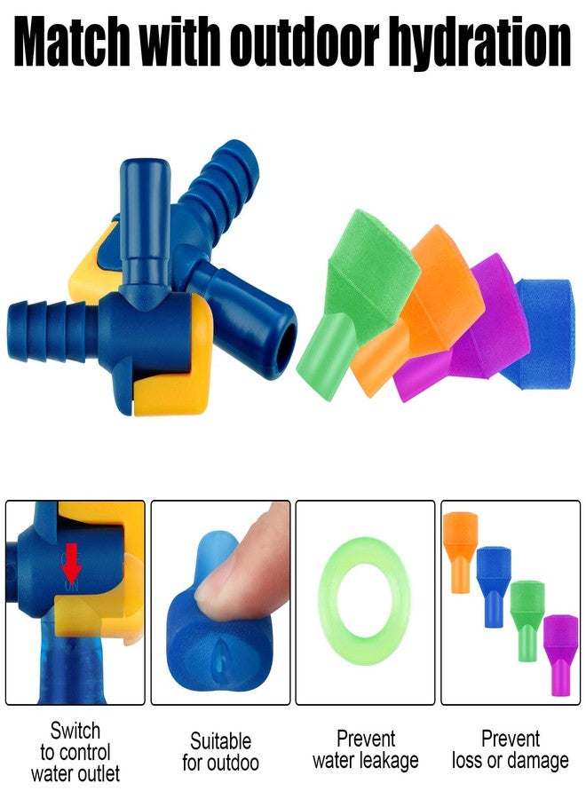Skylety 8 Pieces Bite Valve Replacement Silicone Mouthpieces for Most Brands with 2 Pieces Shut Off Valve and Tube O Ring for Hydration Pack Bladder (Green, Orange, Blue, Purple) - Image 4